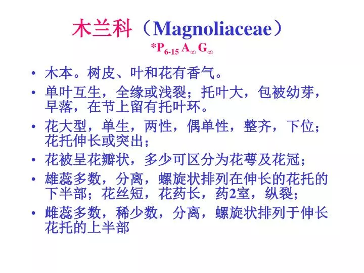 magnoliaceae p 6 15 a g