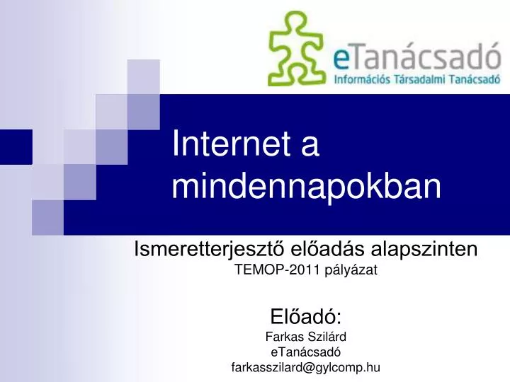 internet a mindennapokban