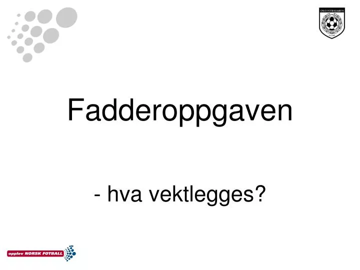 fadderoppgaven hva vektlegges