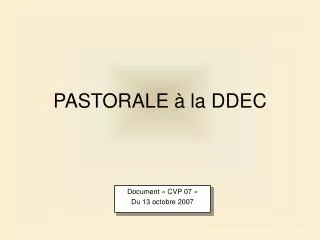 pastorale la ddec