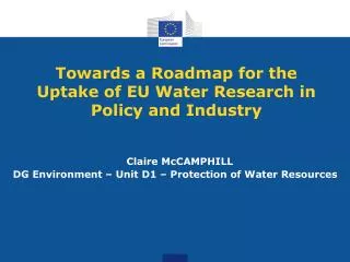 Towards a Roadmap for the Uptake of EU Water Research in Policy and Industry