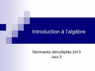 introduction l alg bre