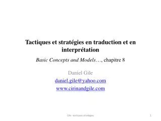 tactiques et strat gies en traduction et en interpr tation basic concepts and models chapitre 8