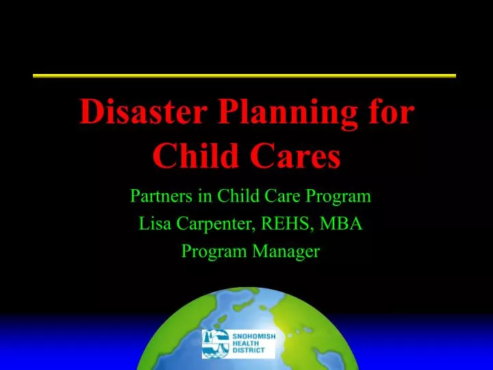 disaster planning for child cares