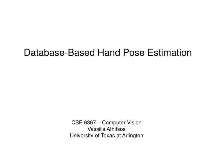database based hand pose estimation