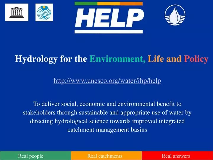 hydrology for the environment life and policy