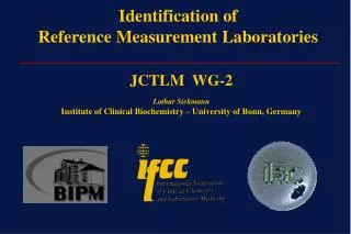 Identification of Reference Measurement Laboratories _________________________________________