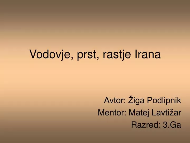 vodovje prst rastje irana