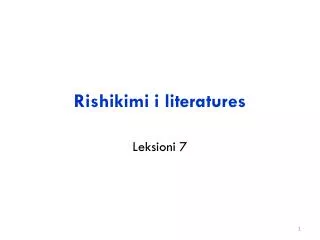 rishikimi i literatures