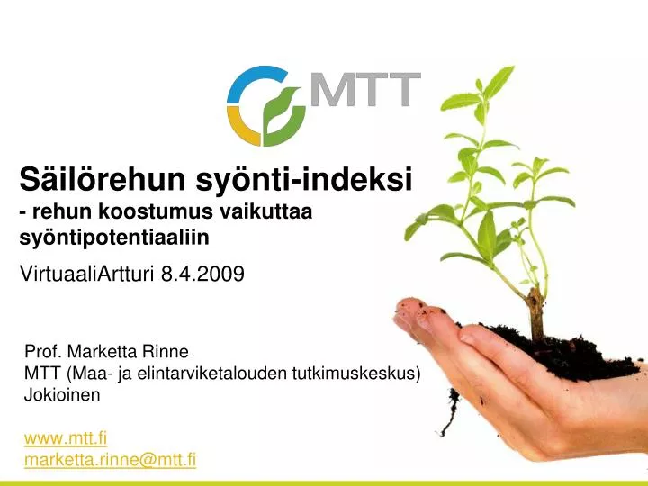 s il rehun sy nti indeksi rehun koostumus vaikuttaa sy ntipotentiaaliin virtuaaliartturi 8 4 2009