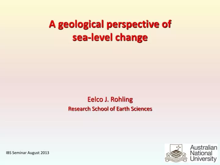 a geological perspective of sea level change