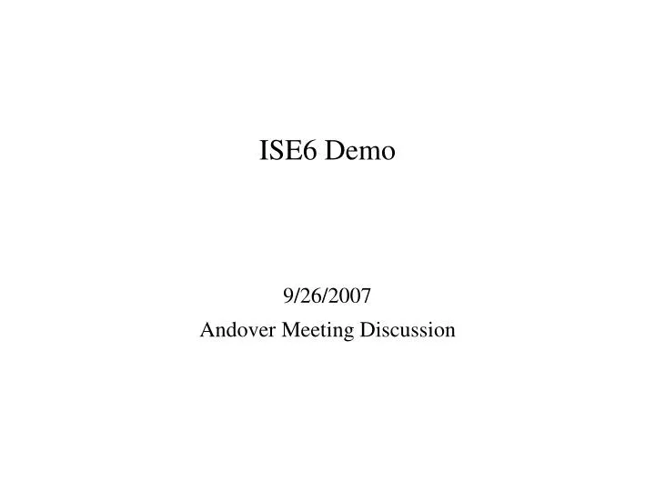 ise6 demo