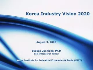 Korea Industry Vision 2020