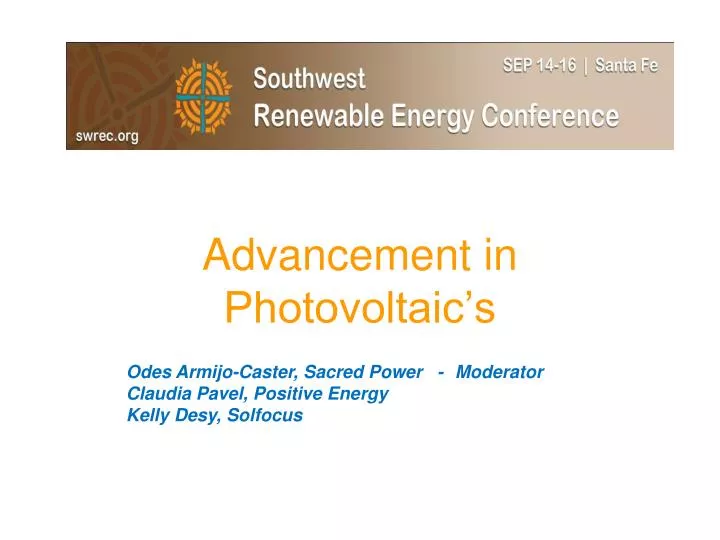 advancement in photovoltaic s