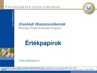 csal di kasszasikerek p nz gyi ngondoskod s program