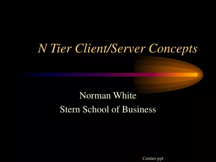n tier client server concepts