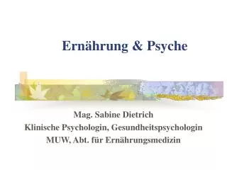 ern hrung psyche