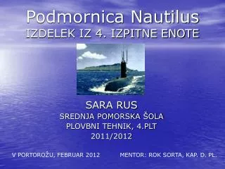 podmornica nautilus izdelek iz 4 izpitne enote