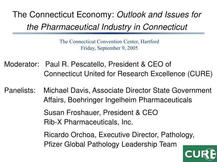 the connecticut economy outlook and issues for the pharmaceutical industry in connecticut