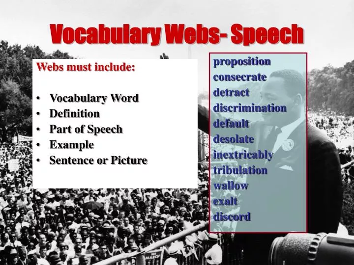 vocabulary webs speech