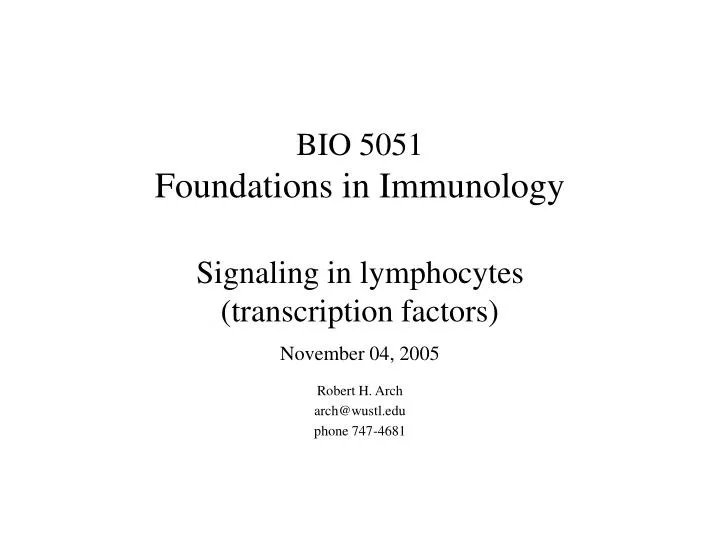 bio 5051 foundations in immunology