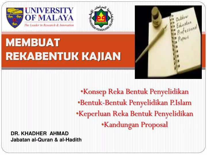 membuat rekabentuk kajian