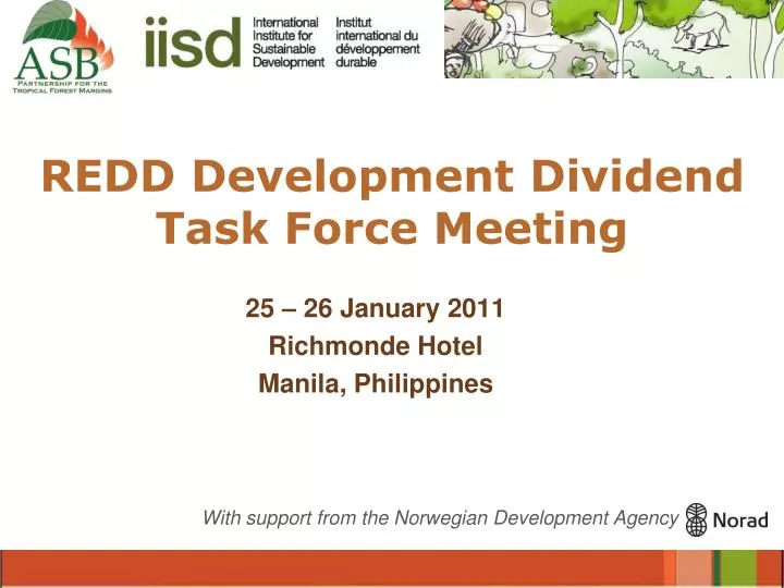 redd development dividend task force meeting