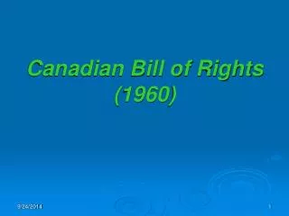 Canadian Bill of Rights (1960)