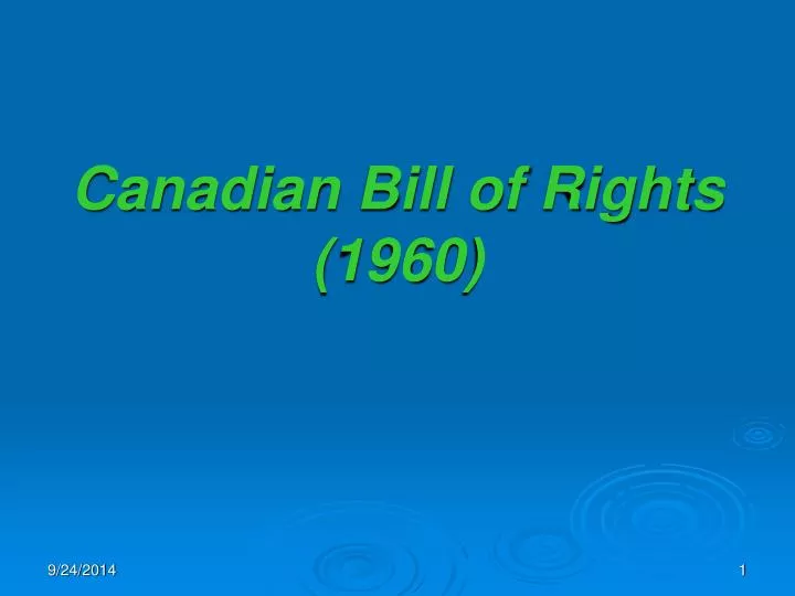 canadian bill of rights 1960