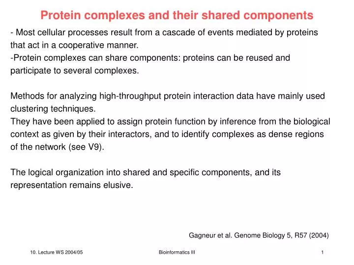 protein complexes and their shared components