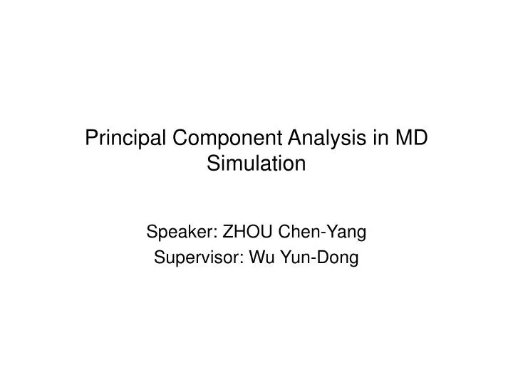 principal component analysis in md simulation