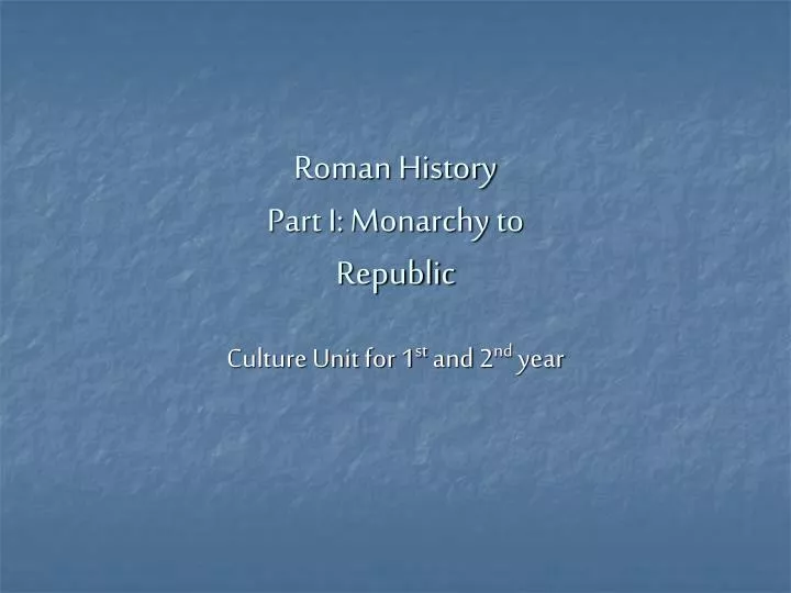 roman history part i monarchy to republic