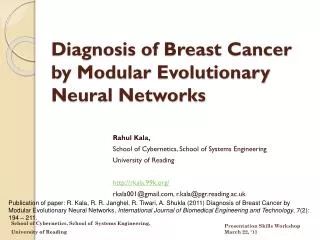 Diagnosis of Breast Cancer by Modular Evolutionary Neural Networks