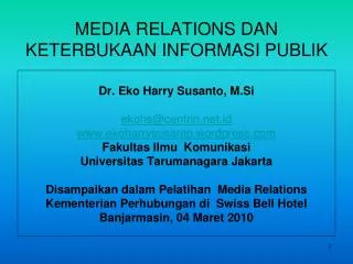 media relations dan keterbukaan informasi publik