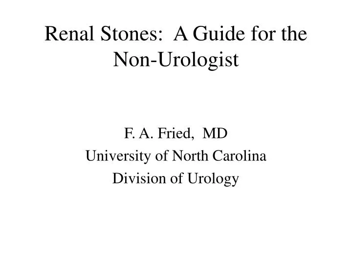 renal stones a guide for the non urologist