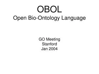 OBOL Open Bio-Ontology Language