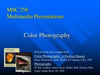 MSC 258 Multimedia Presentations