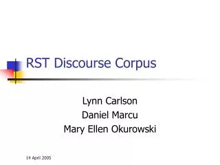 RST Discourse Corpus