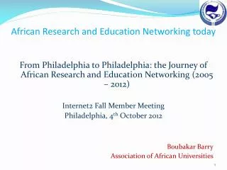 African Research and Education Networking today