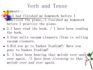 Verb and Tense