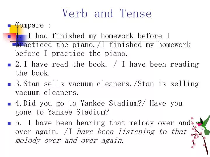verb and tense
