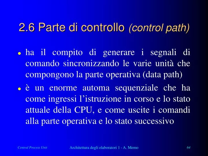 2 6 parte di controllo control path
