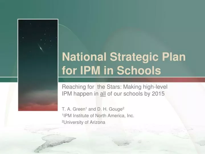 national strategic plan for ipm in schools