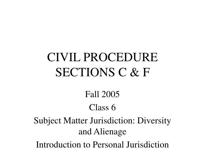 civil procedure sections c f