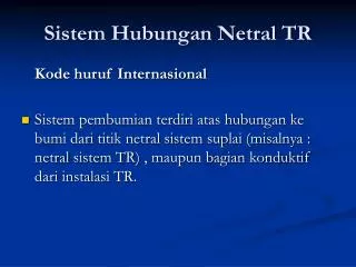 sistem hubungan netral tr
