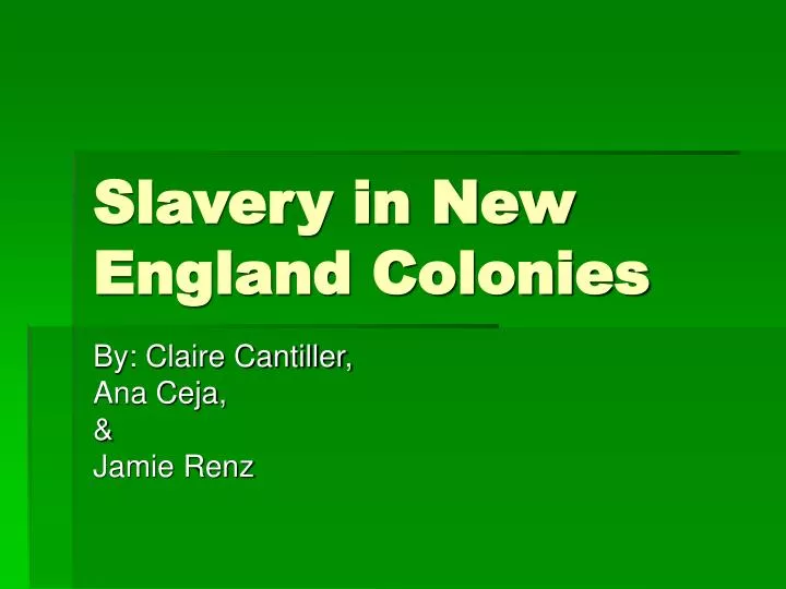 slavery in new england colonies