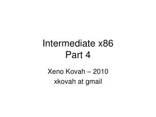 Intermediate x86 Part 4