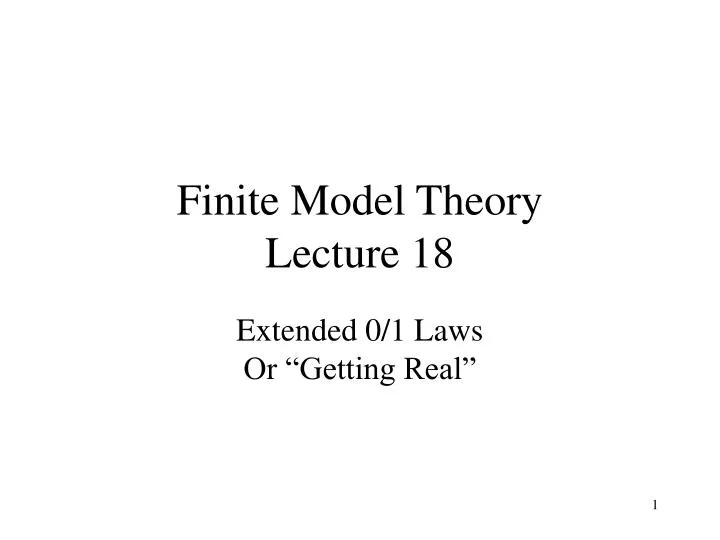 finite model theory lecture 18