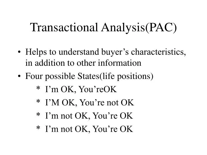 transactional analysis pac
