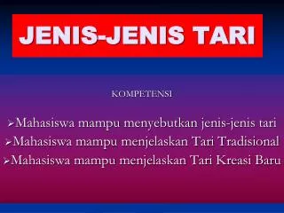 jenis jenis tari